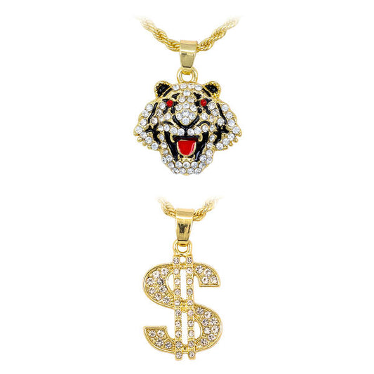 2on Mini Pendant with 3mm Rope Chain - CRDH2-106G