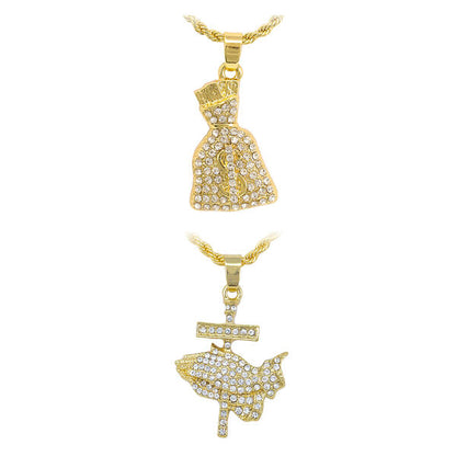 2on Mini Pendant with 3mm Rope Chain - CRDH2-105G