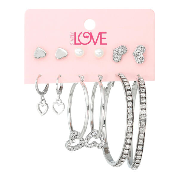 Ladies 6-Pack Stud and Hoop Earrings Set - LME-009
