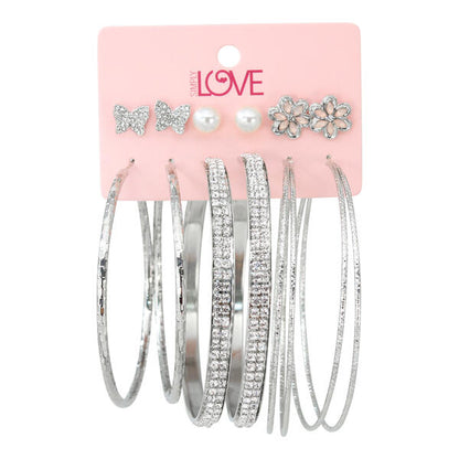 Ladies 6-Pack Stud and Hoop Earrings Set - LME-003