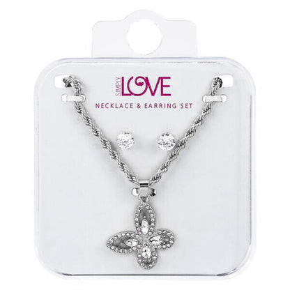 Ladies Butterfly Necklace with Earrings Set - DDS-LMP-BFLY-001