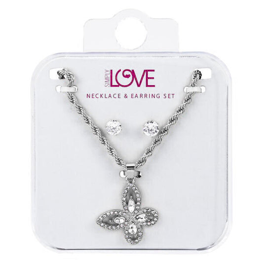 Ladies Butterfly Necklace with Earrings Set - DDS-LMP-BFLY-001