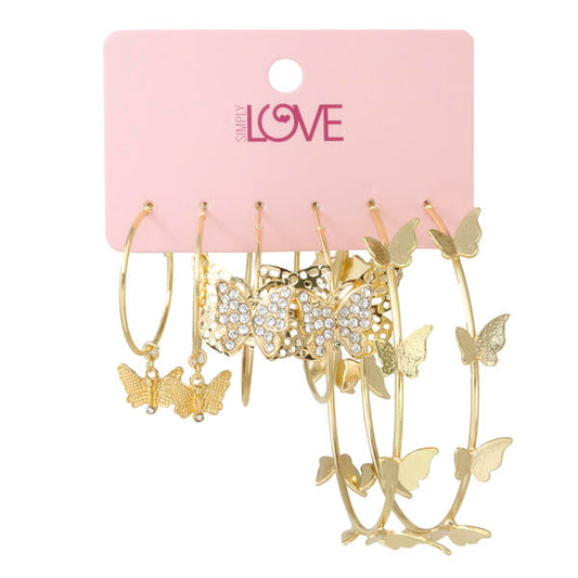 Ladies 3-Pack Hoop Earrings Set - LME-010