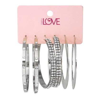 Ladies 3-Pack Hoop Earrings Set - LME-007