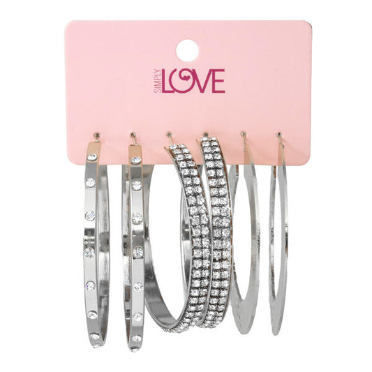 Ladies 3-Pack Hoop Earrings Set - LME-007