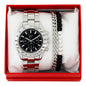 Metal Band Watches w/2 Bracelets Gift-Set - W2BR-002