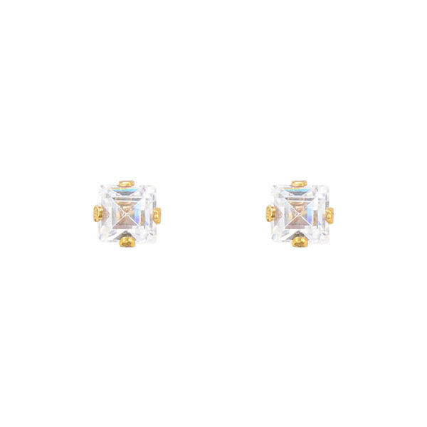 3mm Square Stud Sterling Silver Earring - GESQ 33 SV