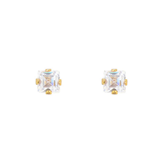 3mm Square Stud Sterling Silver Earring - GESQ 33 SV