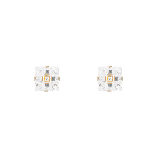 9mm Square Stud Sterling Silver Earring - INV 966 SV