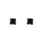 3mm Black Stud Sterling Silver Earring - CBKSQ 33 S