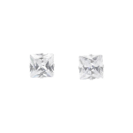 10mm Square Stud Sterling Silver Earring - CESQ 00 SV