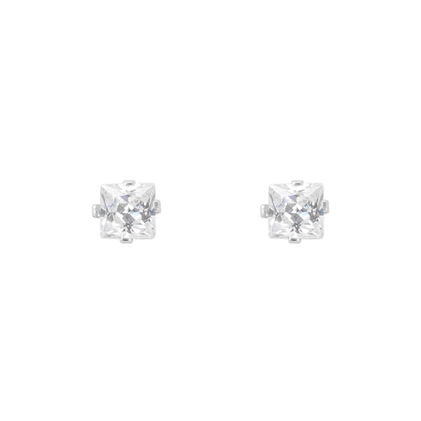 3mm Square Stud Sterling Silver Earring - CESQ 33 SV