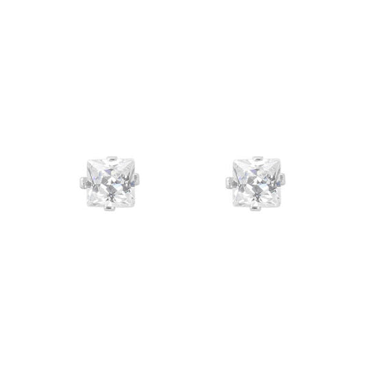 3mm Square Stud Sterling Silver Earring - CESQ 33 SV