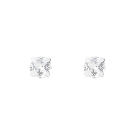 4mm Square Stud Sterling Silver Earring - CESQ 44 SV