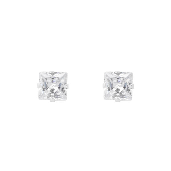 6mm Square Stud Sterling Silver Earring - CESQ 66 SV