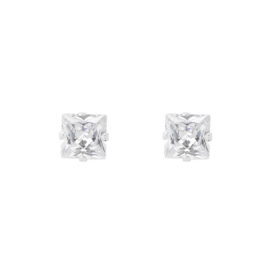 6mm Square Stud Sterling Silver Earring - CESQ 66 SV