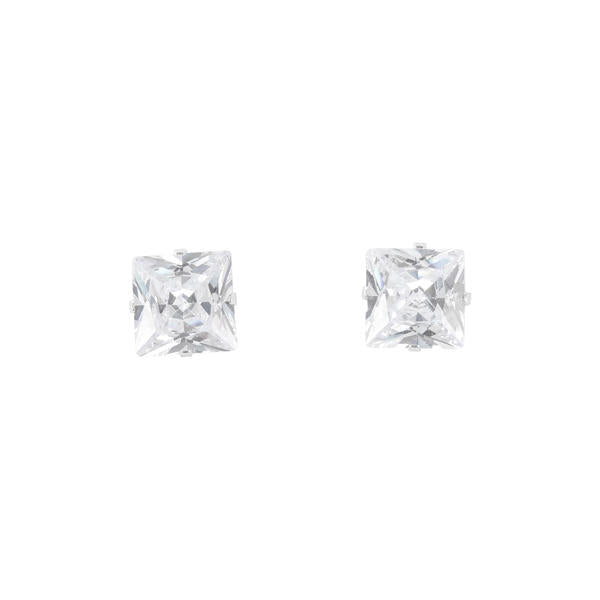 8mm Square Stud Sterling Silver Earring - CESQ 88 SV