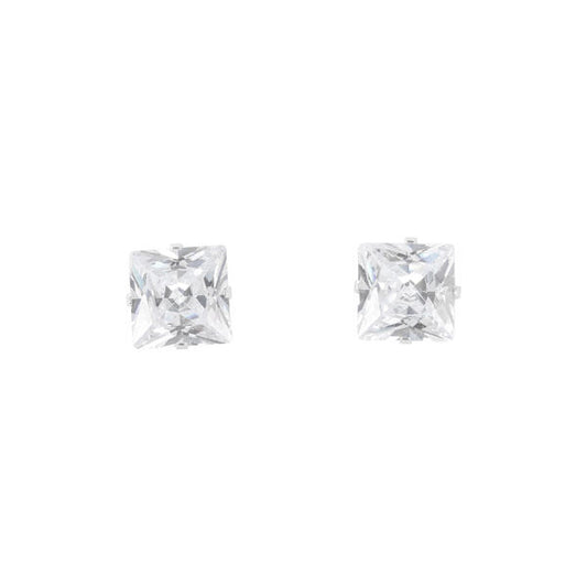 8mm Square Stud Sterling Silver Earring - CESQ 88 SV