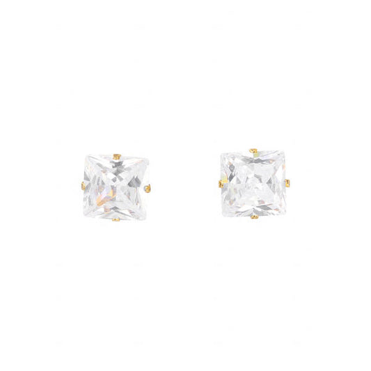 10mm Square Stud Sterling Silver Earring - GESQ 00 SV