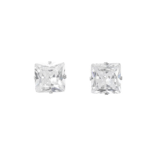 9mm Square Stud Sterling Silver Earring - CESQ 99 SV