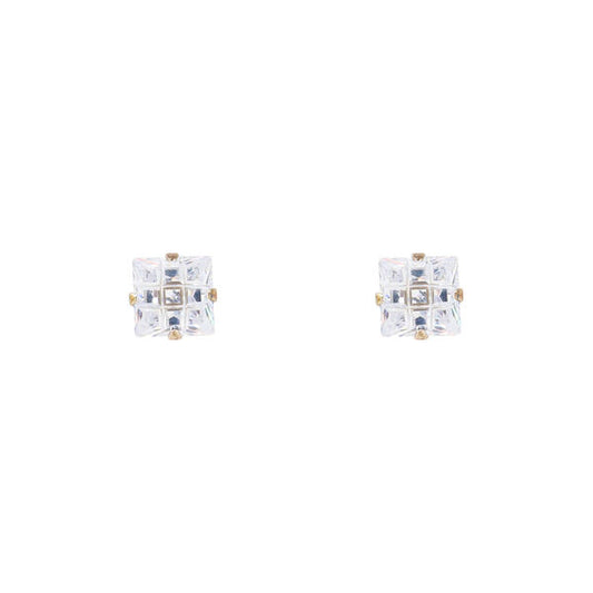 7mm Square Stud Sterling Silver Earring - INV 977 SV