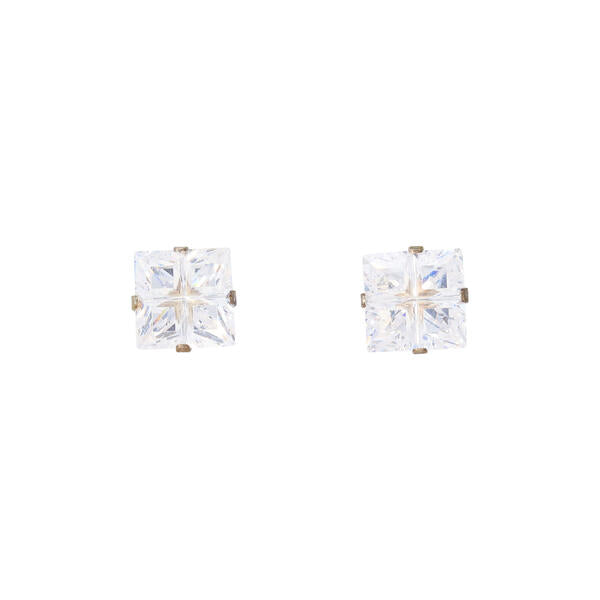 8mm Square Stud Sterling Silver Earring - INV 88 SV