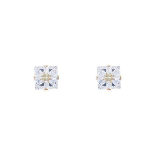 7mm Square Stud Sterling Silver Earring - INV 77 SV