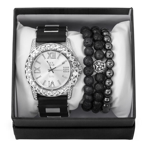 Watch and Lion 3on Beaded Bracelet Gift Set - WBR-301
