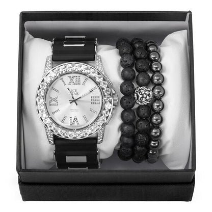 Watch and Lion 3on Beaded Bracelet Gift Set - WBR-301