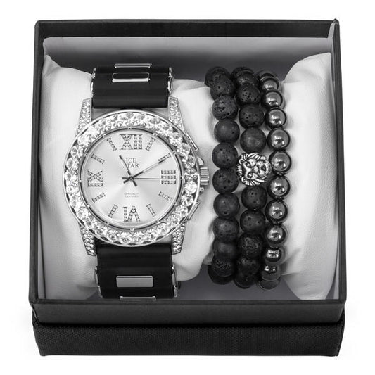 Watch and Lion 3on Beaded Bracelet Gift Set - WBR-301