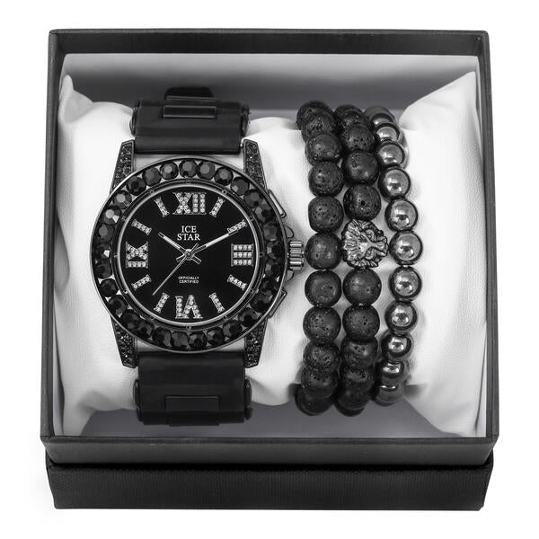 Watch and Lion 3on Beaded Bracelet Gift Set - WBR-301