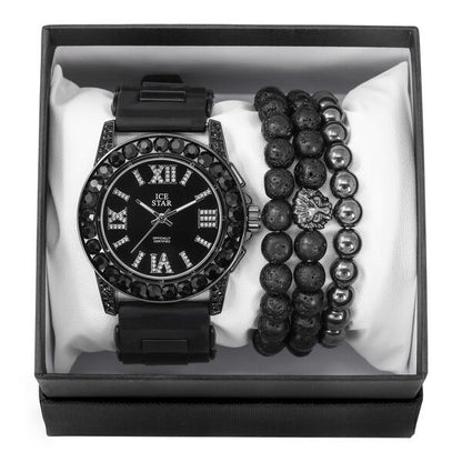 Watch and Lion 3on Beaded Bracelet Gift Set - WBR-301