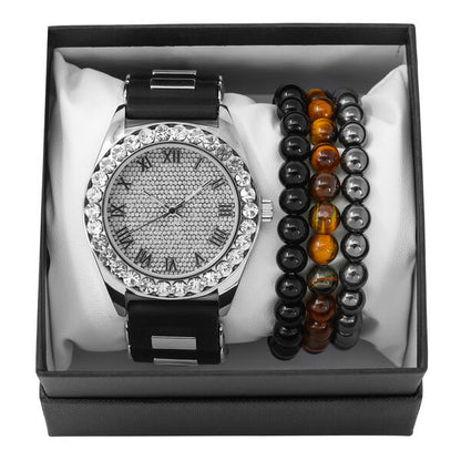 Watch and 3on Beaded Bracelet Gift Set - WBR-303