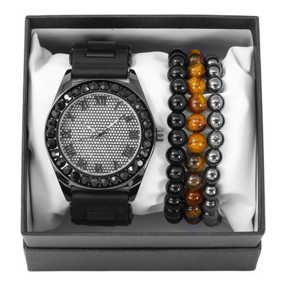 Watch and 3on Beaded Bracelet Gift Set - WBR-303