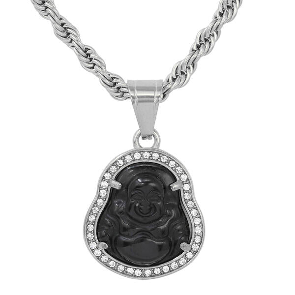 Iced Out Black Small Buddha Pendant - SP-4401