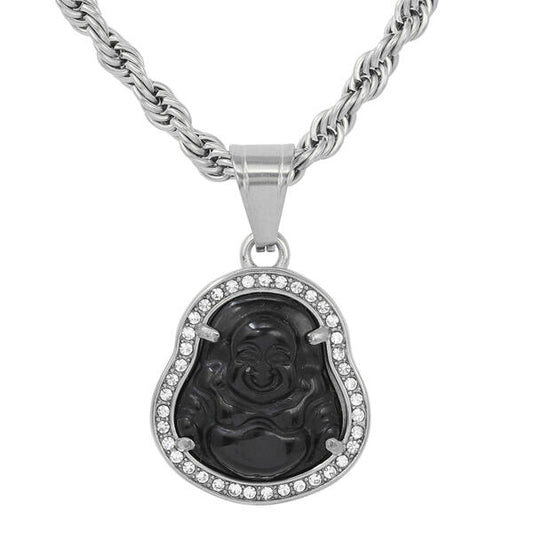 Iced Out Black Small Buddha Pendant - SP-4401