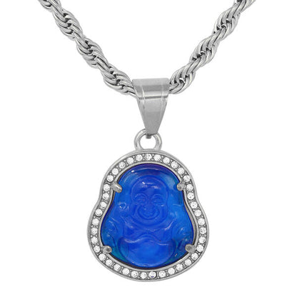 Iced Out Black Small Buddha Pendant - SP-4402