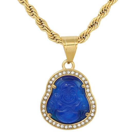 Iced Out Black Small Buddha Pendant - SP-4402