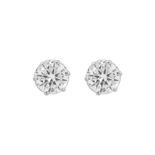 7mm Round Crown CZ Earring - CRZ-07