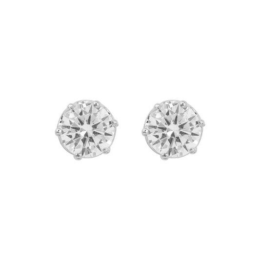 7mm Round Crown CZ Earring - CRZ-07