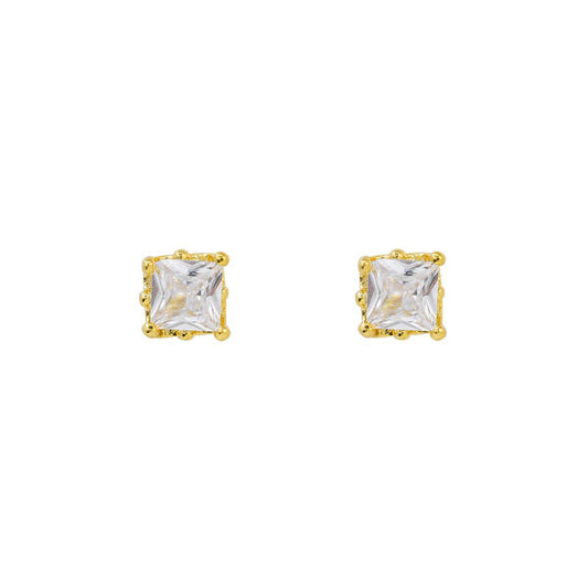 3mm Square Crown CZ Earring - CQZ-03