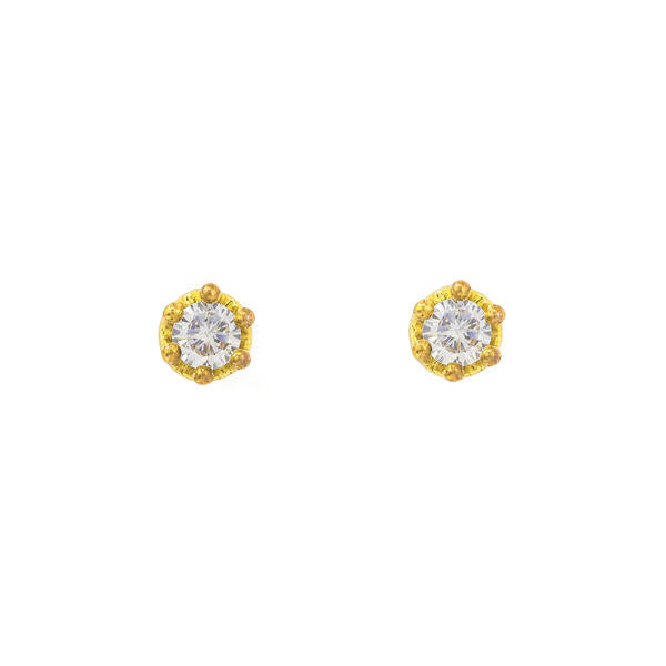 3mm Round Crown CZ Earring - CRZ-03