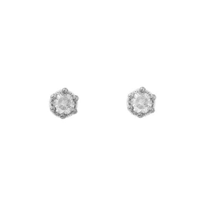 3mm Round Crown CZ Earring - CRZ-03