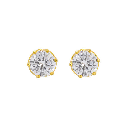 7mm Round Crown CZ Earring - CRZ-07