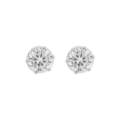 8mm Round Crown CZ Earring - CRZ-08