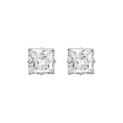 7mm Square Crown CZ Earring - CQZ-07