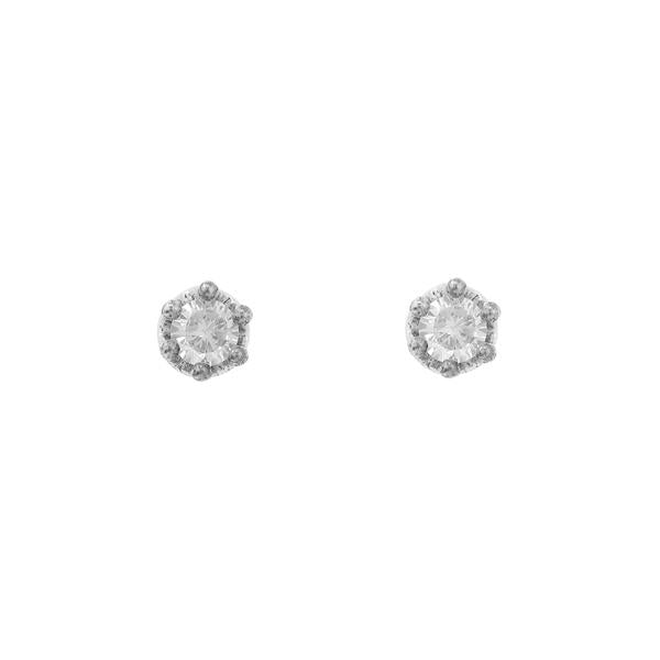 5mm Round Crown CZ Earring - CRZ-05