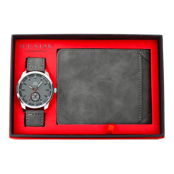 Men's Classic Leather Band Watch and Wallet Gift Set - WWS-9250