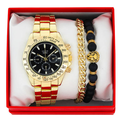 Metal Band Watches w/2 Bracelets Gift-Set - W2BR-003