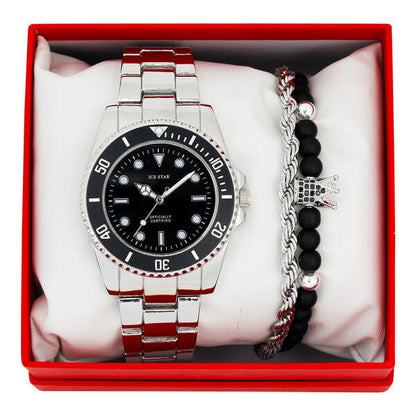 Metal Band Watches w/2 Bracelets Gift-Set - W2BR-004